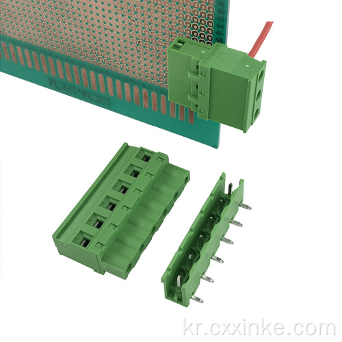 7.62mm 피치 측면 수직 단자 수컷 및 여성 커넥터 각도